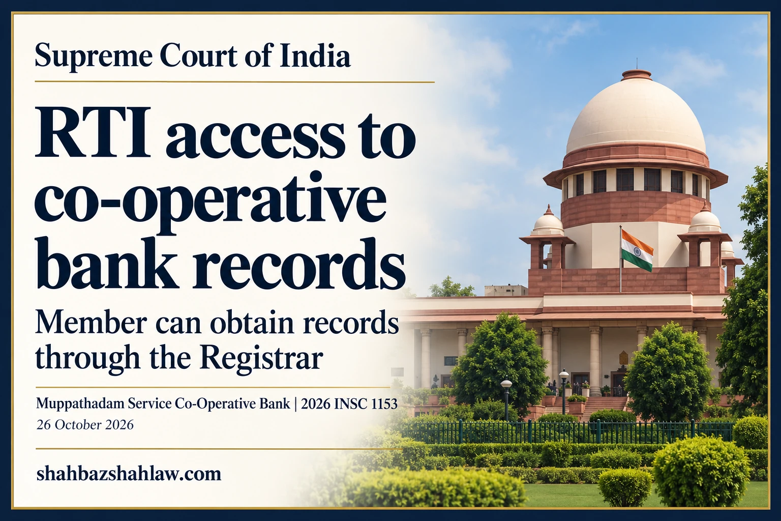 Bank Building Reference Co-operative Bank RTI Access Through Registrar | India SC