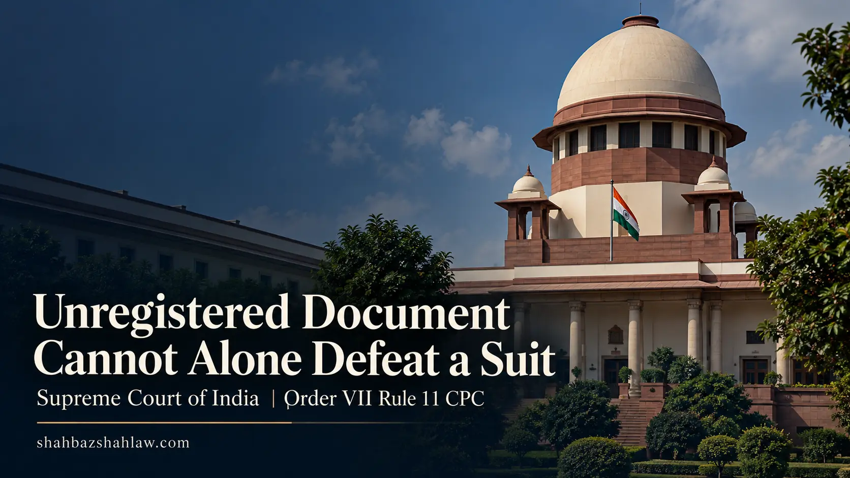 Supreme Court of India editorial cover for Sheo Kumar Singh v Sharda Educational Society on unregistered lease deeds and rejection of plaint under Order VII Rule 11 CPC